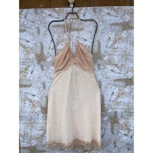 CENTRAL PARK WEST BABYDOLL HALTER NUDE LACE DRESS SIZE SMALL
